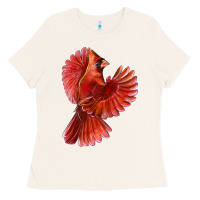 Bone Flying Northern Cardinal Bird Ladies Tee - LillyAllenDesigns