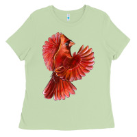 Matcha Flying Northern Cardinal Bird Ladies Tee - LillyAllenDesigns