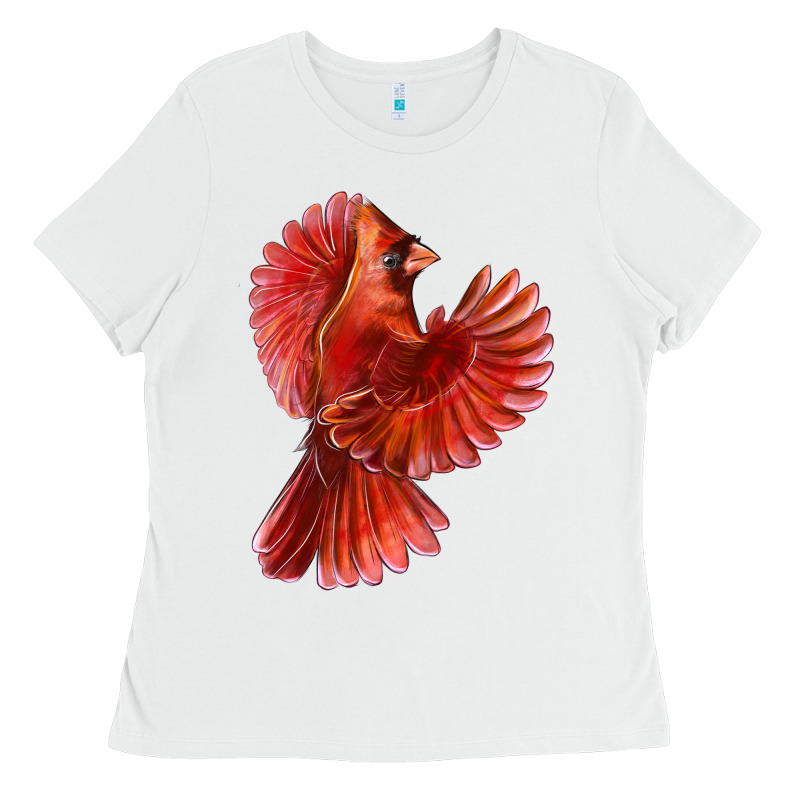 Flying Northern Cardinal Bird Ladies Tee by LillyAllenDesigns | Teevron