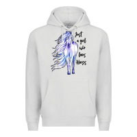 Dove Grey just a girl who loves horses Premium Hoodie - artisFamous