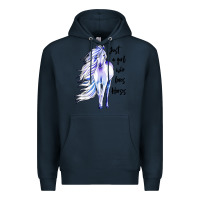 Navy just a girl who loves horses Premium Hoodie - artisFamous