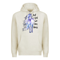 Oatmeal Heather just a girl who loves horses Premium Hoodie - artisFamous