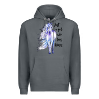 Rock just a girl who loves horses Premium Hoodie - artisFamous