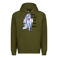 Army Green just a girl who loves horses Premium Hoodie - artisFamous