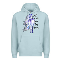Blue Mist just a girl who loves horses Premium Hoodie - artisFamous