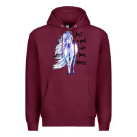 Burgundy just a girl who loves horses Premium Hoodie - artisFamous