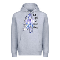 Heather Grey just a girl who loves horses Premium Hoodie - artisFamous