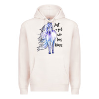 Pale Pink just a girl who loves horses Premium Hoodie - artisFamous