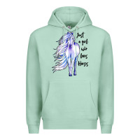 Seafoam just a girl who loves horses Premium Hoodie - artisFamous