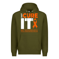 Army Green just cure it ms multiple sclerosis awareness Premium Hoodie - artisFamous