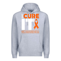 Heather Grey just cure it ms multiple sclerosis awareness Premium Hoodie - artisFamous