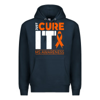 Navy just cure it ms multiple sclerosis awareness Premium Hoodie - artisFamous
