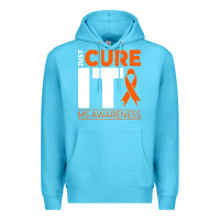 Ocean Blue just cure it ms multiple sclerosis awareness Premium Hoodie - artisFamous
