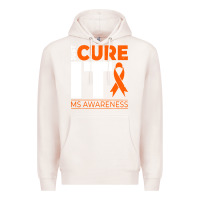 Pale Pink just cure it ms multiple sclerosis awareness Premium Hoodie - artisFamous