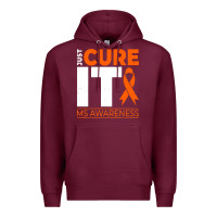 Burgundy just cure it ms multiple sclerosis awareness Premium Hoodie - artisFamous