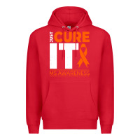 Red just cure it ms multiple sclerosis awareness Premium Hoodie - artisFamous