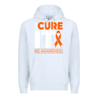 White just cure it ms multiple sclerosis awareness Premium Hoodie - artisFamous