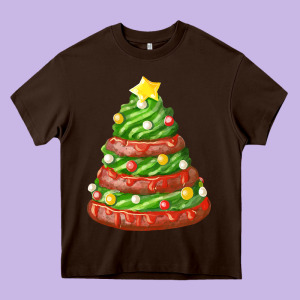 Green Chocolate Christmas Cookie Cake Heavy Core Tee Designed By Fadigitalartstudio