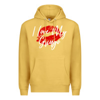 Antique Gold kiss lips i love my gringo wife girlfriend premium Premium Hoodie - artisFamous