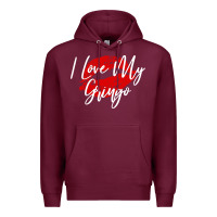 Burgundy kiss lips i love my gringo wife girlfriend premium Premium Hoodie - artisFamous