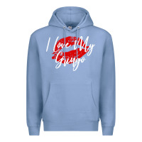 Colony Blue kiss lips i love my gringo wife girlfriend premium Premium Hoodie - artisFamous