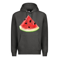 Charcoal Heather Watermelon Slice Png Premium Hoodie - artisFamous