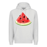 Dove Grey Watermelon Slice Png Premium Hoodie - artisFamous