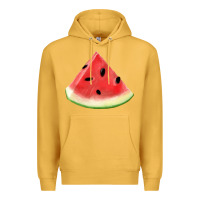 Mustard Watermelon Slice Png Premium Hoodie - artisFamous