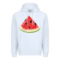 White Watermelon Slice Png Premium Hoodie - artisFamous