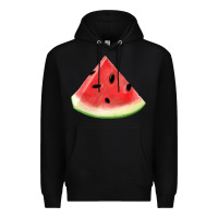 Black Watermelon Slice Png Premium Hoodie - artisFamous