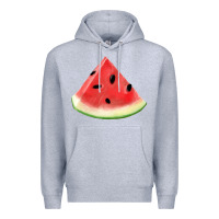 Heather Grey Watermelon Slice Png Premium Hoodie - artisFamous