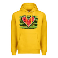Lemon Watermelon Heart Premium Hoodie - artisFamous