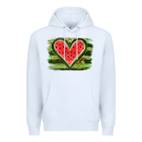 White Watermelon Heart Premium Hoodie - artisFamous
