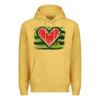 Antique Gold Watermelon Heart Premium Hoodie - artisFamous