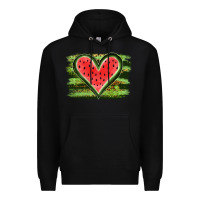 Black Watermelon Heart Premium Hoodie - artisFamous