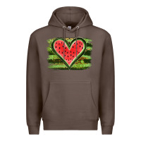 Coffee Watermelon Heart Premium Hoodie - artisFamous