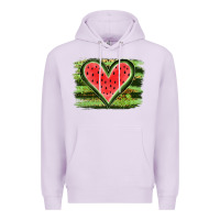 Lilac Watermelon Heart Premium Hoodie - artisFamous