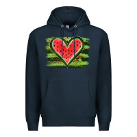 Navy Watermelon Heart Premium Hoodie - artisFamous
