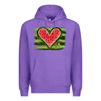 Purple Watermelon Heart Premium Hoodie - artisFamous