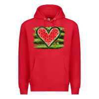 Red Watermelon Heart Premium Hoodie - artisFamous