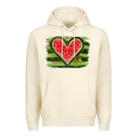 Sandshell Watermelon Heart Premium Hoodie - artisFamous
