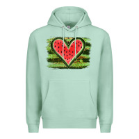 Seafoam Watermelon Heart Premium Hoodie - artisFamous