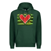 Sports Green Watermelon Heart Premium Hoodie - artisFamous