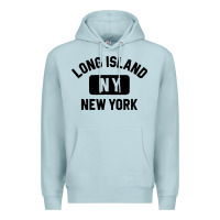 Blue Mist long island ny gym style distressed amber print Premium Hoodie - artisFamous