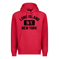 Cardinal long island ny gym style distressed amber print Premium Hoodie - artisFamous