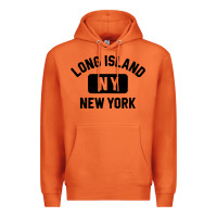 Carrot long island ny gym style distressed amber print Premium Hoodie - artisFamous