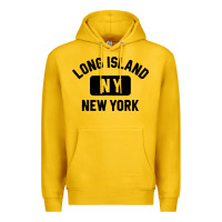 Lemon long island ny gym style distressed amber print Premium Hoodie - artisFamous