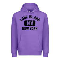 Purple long island ny gym style distressed amber print Premium Hoodie - artisFamous