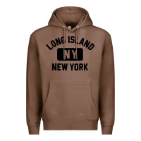 Chestnut long island ny gym style distressed amber print Premium Hoodie - artisFamous