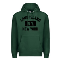 Sports Green long island ny gym style distressed amber print Premium Hoodie - artisFamous